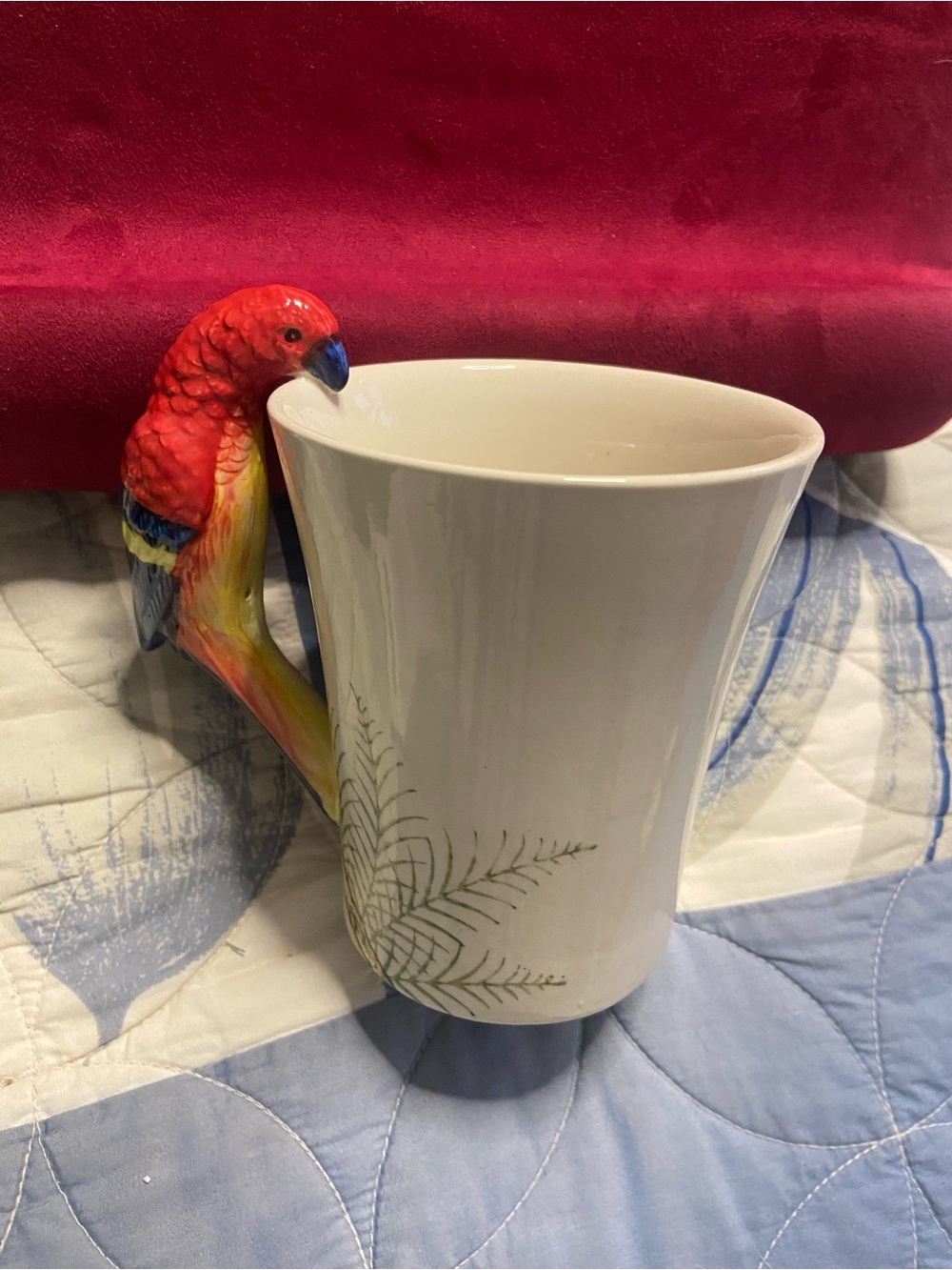 PIER 1 IMPORTS Ceramic PARROT HANDLE Coffee Mug
